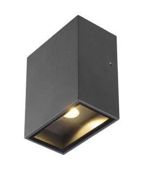 BIG QUAD, Wandleuchte, LED, 3000 K, IP44, eckig, anthrazit, 3,2 W