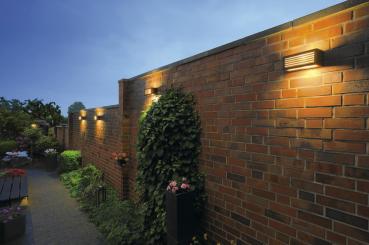 Preview: BOX-L, Outdoor Wandleuchte, TC-(D,H,T,Q)SE, IP44, eckig, anthrazit, max. 18 W