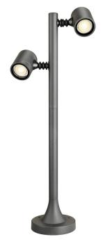 Preview: MYRA SPOT, Outdoor Spiessleuchte, zweiflammig, LED GU10 51 mm, IP44, anthrazit, 18 W