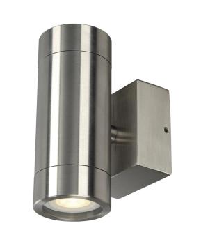 ASTINA STEEL, Outdoor Wandleuchte, QPAR51, IP44, rund, edelstahl 304, max. 70 W