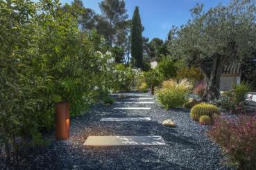 RUSTY® SLOT 50, Outdoor Standleuchte, LED, 3000 K, stahl gerostet, L/B/H 12/12/50 cm