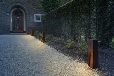 RUSTY® SLOT 50, Outdoor Standleuchte, LED, 3000 K, stahl gerostet, L/B/H 12/12/50 cm