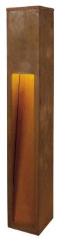 RUSTY® SLOT 80, Outdoor Standleuchte, LED, 3000 K, stahl gerostet, L/B/H 12/12/80 cm