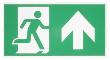 Preview: PIKTOGRAMMFOLIE, für P-LIGHT Notausgangsleuchte, 4er-Set, Pfeile schräg in alle Richtungen, L/H 30/16,1 cm