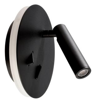 Wandaufbauleuchte - Brahe IV Rund, 8,5 W, 3000 K, Schwarz