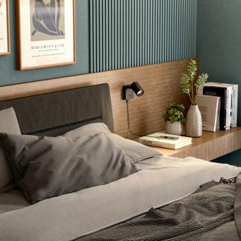 Leseleuchte - Can Tilt Square USB, 1x 7,5 W GU10, Schwarz