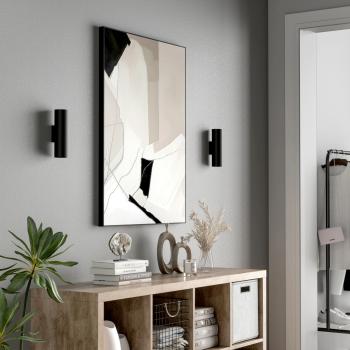 Wandaufbauleuchte - Can IP20 up & down, 2x 7,5 W GU10, Schwarz