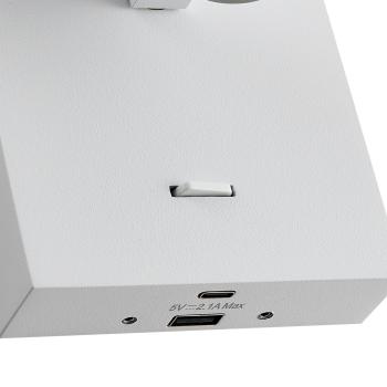 Leseleuchte - Can Tilt Square USB Base, 1x 7,5 W GU10, Weiß