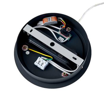 Preview: Pendelleuchte - LED Panel, transparent rund, 50 W, DIM, 3000/3500/4000 K, Schwarz