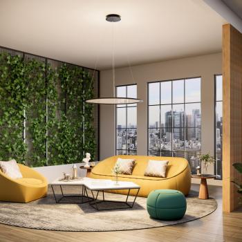 Pendelleuchte - LED Panel, transparent rund, 50 W, DIM, 3000/3500/4000 K, Schwarz