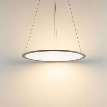 Pendelleuchte - LED Panel, transparent rund, 50 W, DIM, 3000/3500/4000 K, Hellgrau