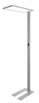 Stehleuchte - Office One Transparent, 55 W, Touch DIM, 4000 K, Silber