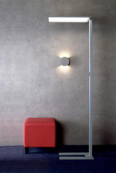 Stehleuchte - Office One Transparent, 55 W, Touch DIM, 4000 K, Silber