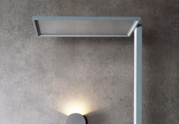 Stehleuchte - Office One Transparent, 55 W, Touch DIM, 4000 K, Silber