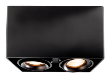 Deckenaufbauleuchte - Mona II, 2x max. 50 W GU10, Schwarz