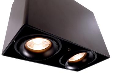 Preview: Deckenaufbauleuchte - Mona II, 2x max. 50 W GU10, Schwarz