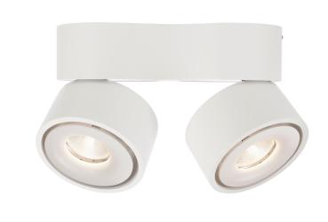 Preview: Deckenaufbauleuchte - Uni 2 Double Tilt, 20 W, DIM, 3000 K, Weiß