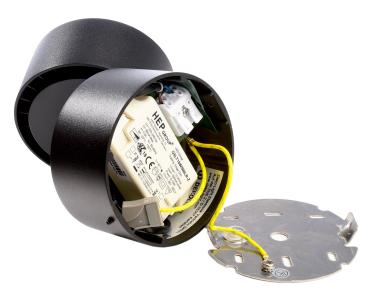 Preview: Deckenaufbauleuchte - Uni 2 Tilt, 12 W, DIM, 3000 K, Schwarz