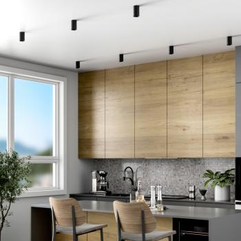 Deckenaufbauleuchte - Can IP20, 1x 7,5 W GU10, Schwarz