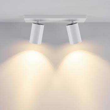 Preview: Deckenaufbauleuchte - Can Tilt Square, 2x 7,5 W GU10, Weiß