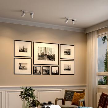 Deckenaufbauleuchte - Can Tilt Square, 2x 7,5 W GU10, Weiß