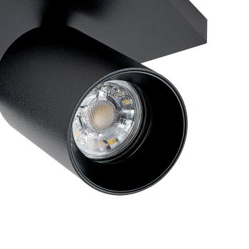 Deckenaufbauleuchte - Can Tilt Square, 2x 7,5 W GU10, Schwarz