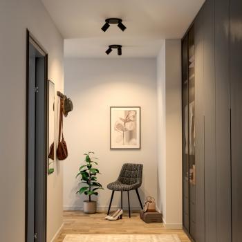 Deckenaufbauleuchte - Can Tilt Round, 2x 7,5 W GU10, Schwarz