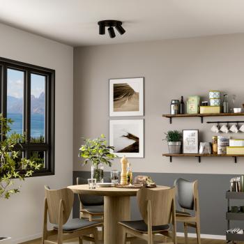 Deckenaufbauleuchte - Can Tilt Round, 3x 7,5 W GU10, Schwarz