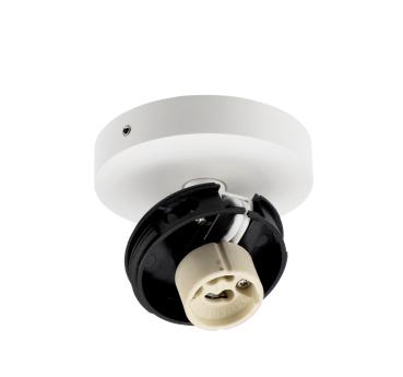 Deckenaufbauleuchte - Can Tilt Round Base, 1x 7,5 W GU10, Weiß