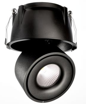 Einbaustrahler - Uni 2 Max Tilt, 24 W, 3000 K, Schwarz
