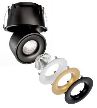 Einbaustrahler - Uni 2 Max Tilt, 24 W, 3000 K, Schwarz