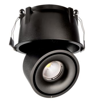 Einbaustrahler - Uni 2 Tilt, 12 W, 3000 K, Schwarz