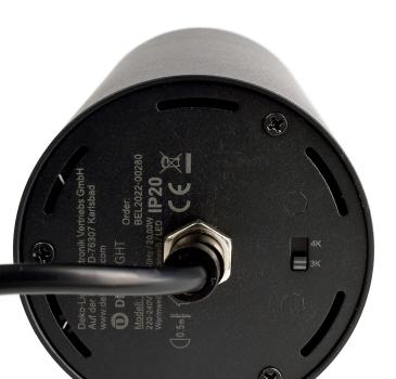 Preview: 3-Phasen-Pendelleuchte - Lucea 20 CCT, 20 W, DIM, 3000/4000 K, Schwarz