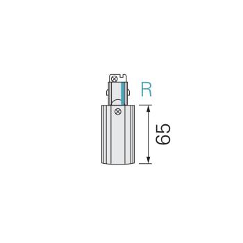 Preview: 3-Phasen Schienensystem - D Line elektrischer Einspeiser rechts, Hellgrau