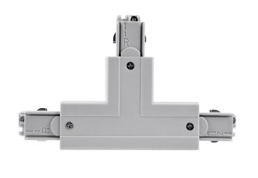 Preview: 3-Phasen Schienensystem - D Line T-Verbinder rechts-rechts-links mit Wechselm., Hellgrau