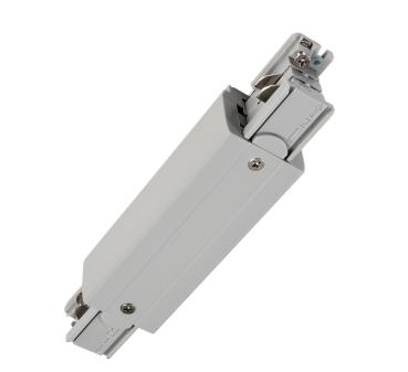 3-Phasen Schienensystem - D Line elektr. Längsverbinder mit Einspeisem. li-re, Hellgrau