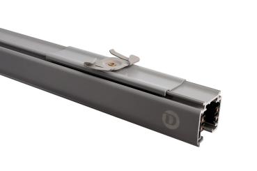 Preview: 3-Phasen Schienensystem - D Line Rasterdecken Schnellmontageklammer, Hellgrau