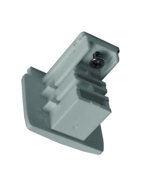 Preview: 3-Phasen Schienensystem - D Line Endkappe für Aufbauschiene, Hellgrau