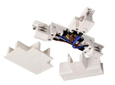 Preview: 3-Phasen Schienensystem - D Line/Dali Einbau-Abdeckblende T-Verbinder, Weiß