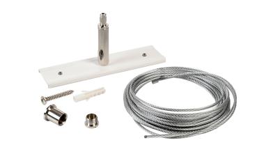 Preview: 3-Phasen Schienensystem - D Line/Dali Seilabhängungshalter Mini mit 5,0m Abhängeseil