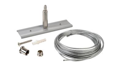 Preview: 3-Phasen Schienensystem - D Line Seilabhängungshalter Mini mit 5,0m Abhängeseil, Hellgrau