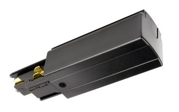 3-Phasen Schienensystem - D Line DALI elektrischer Einspeiser links, schwarz