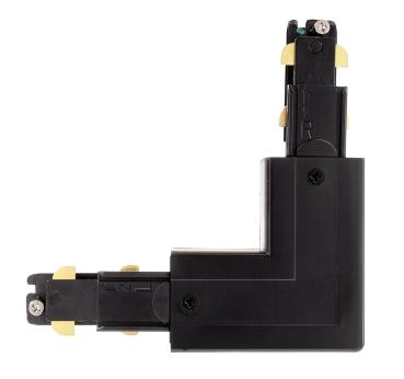 Preview: 3-Phasen Schienensystem - D Line DALI 90°-Verbinder links-rechts mit Wechselmechanik, schwarz