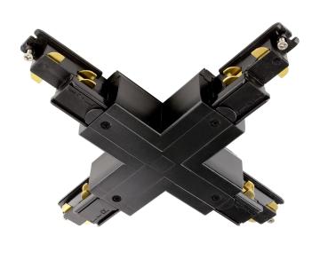 3-Phasen Schienensystem - D Line DALI X-Verbinder links-links-rechts-rechts, schwarz