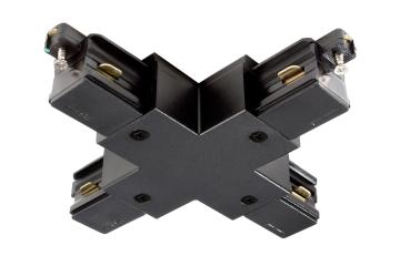 1-Phasen Schienensystem - D One X-Verbinder, schwarz