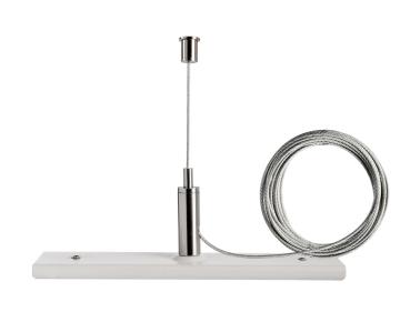 1-Phasen Schienensystem - D One Seilabhängungshalter mit 3m Abhängeseil, weiß