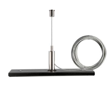1-Phasen Schienensystem - D One Seilabhängungshalter mit 3m Abhängeseil, schwarz