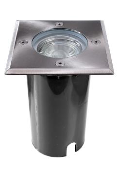 Bodeneinbauleuchte - Aton Square Set, 1x max. 7 W GU10, Schwarz