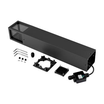 Preview: Pollerleuchte - Facado 2 Square getönt 650mm, 1x max 20 W, E27, Dunkelgrau