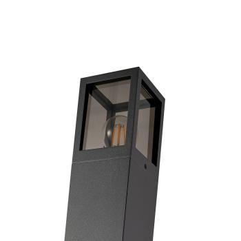 Preview: Pollerleuchte - Facado 2 Square getönt 650mm, 1x max 20 W, E27, Dunkelgrau